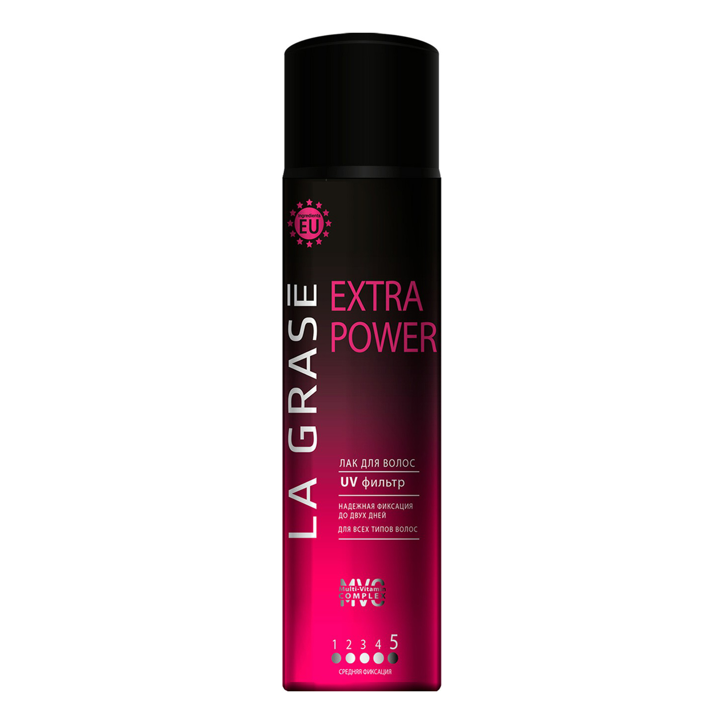 Лак La Grase Extra Power для волос средняя фиксация 75 мл термозащитный спрей витэкс keratin pro style для выпрямления волос средняя фикс 200мл 2шт