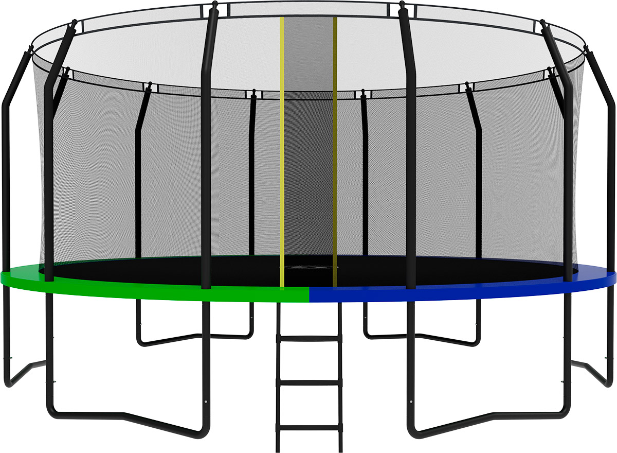 

Батут Swollen Prime Black с сеткой и лестницей 488 см, green/blue/black, Prime Black