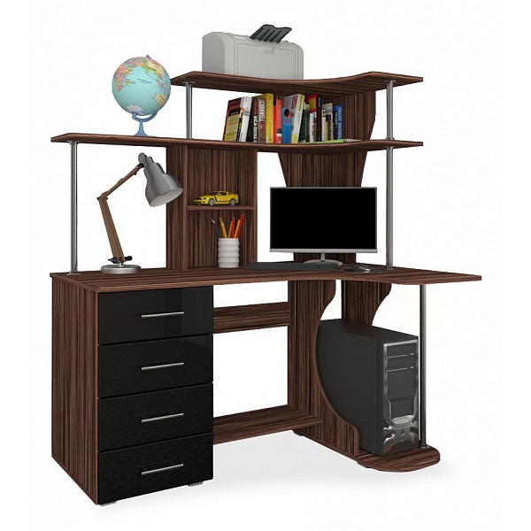 фото Компьютерный стол мебелеф мебелеф-3, индиан эбони темный мебелефф