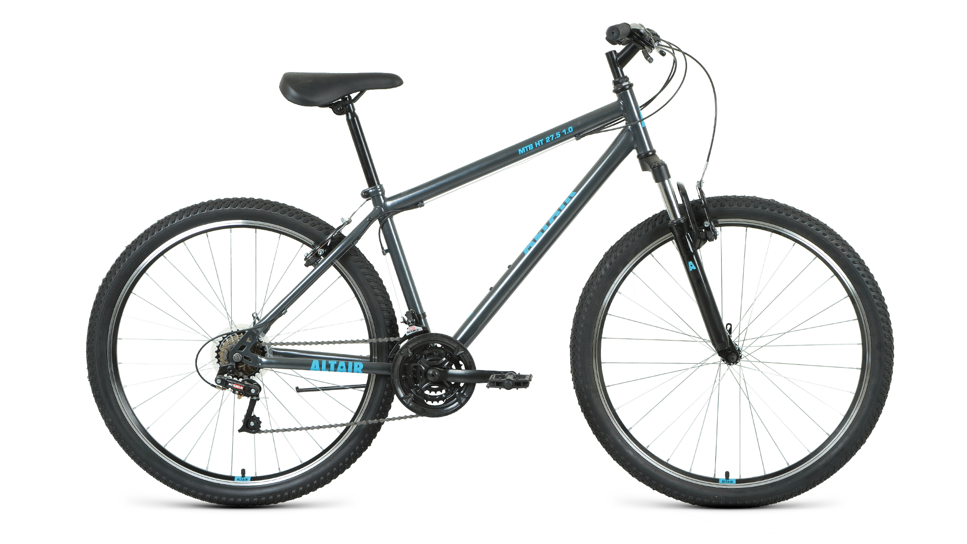 фото Велосипед 27,5" altair mtb ht 27,5 1.0 21 скорость серый/мятный 20-21 19" rbkt1m17g004