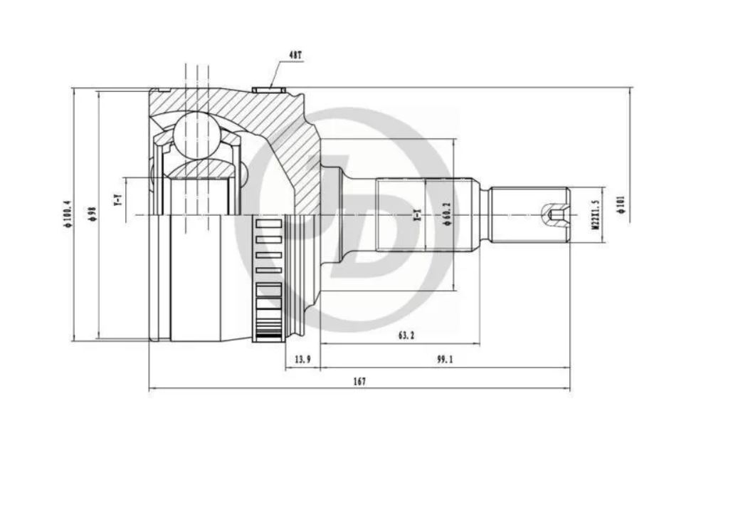 

JUST DRIVE ШРУС внешний ABS 151373 1шт