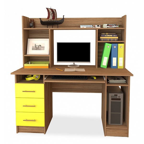фото Компьютерный стол мебелеф мебелеф-34, индиан эбони светлый мебелефф