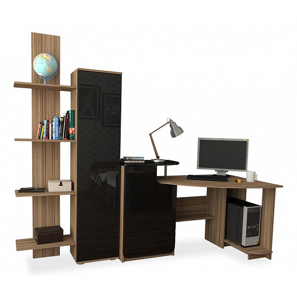 фото Компьютерный стол мебелеф мебелеф-43, индиан эбони светлый мебелефф