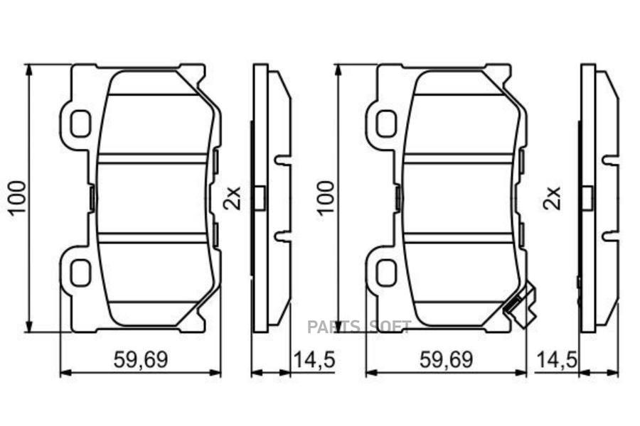 Колодки тормозные дисковые 370 Z, FX, G, M, Q50, Q60, Q70, QX70