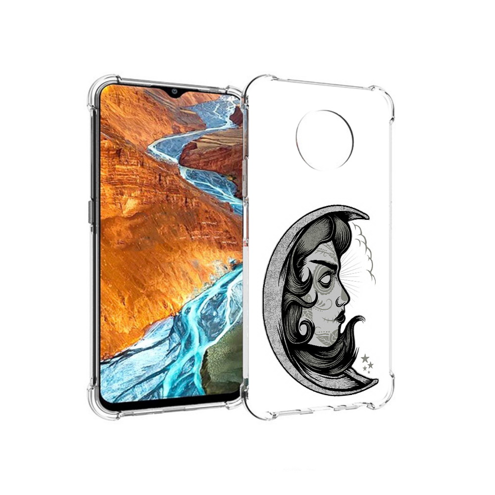 

Чехол MyPads Tocco для Nokia G300 черно белая луна с лицом (PT224563.108.680), Прозрачный, Tocco