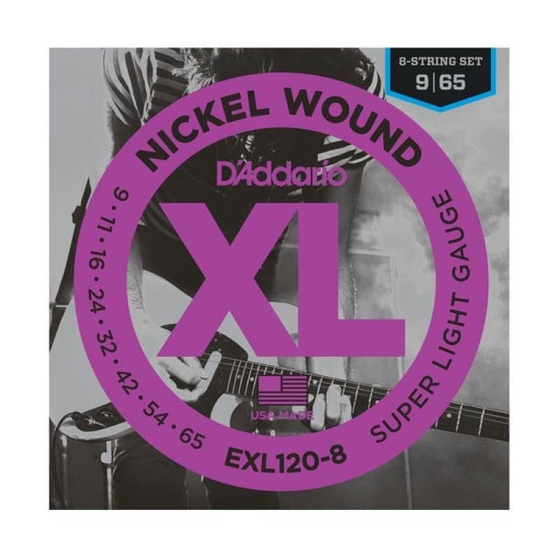 фото Струны для электрогитары d'addario exl120 8