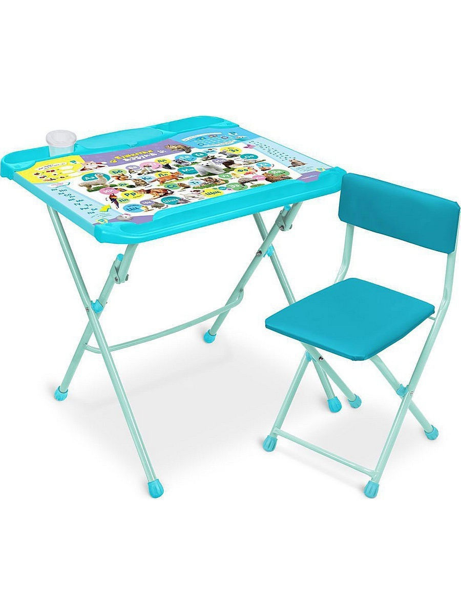 фото Комплект детской мебели nika кнд4 пушистая азбука стол-парта-мольберт от 3 до 7 лет