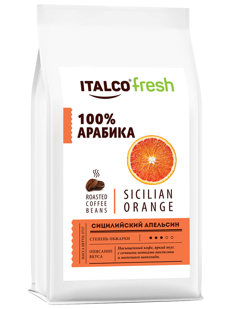 Кофе в зернах ITALCO Сицилийский апельсин (Sicilian orange) ароматизированный, 350 г