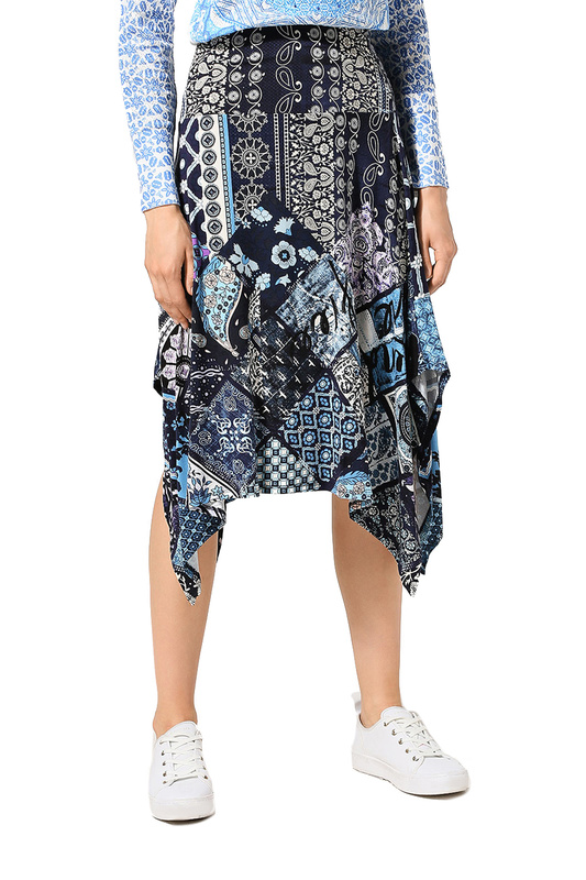 

Юбка женская Desigual 4389244 синяя S, Синий, 4389244