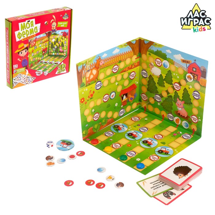 

Настольная магнитная игра-бродилка ЛАС ИГРАС Моя ферма в 3D