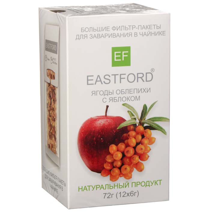 Чайный напиток Eastford Ягоды облепихи с яблоком, 12 пакетиков