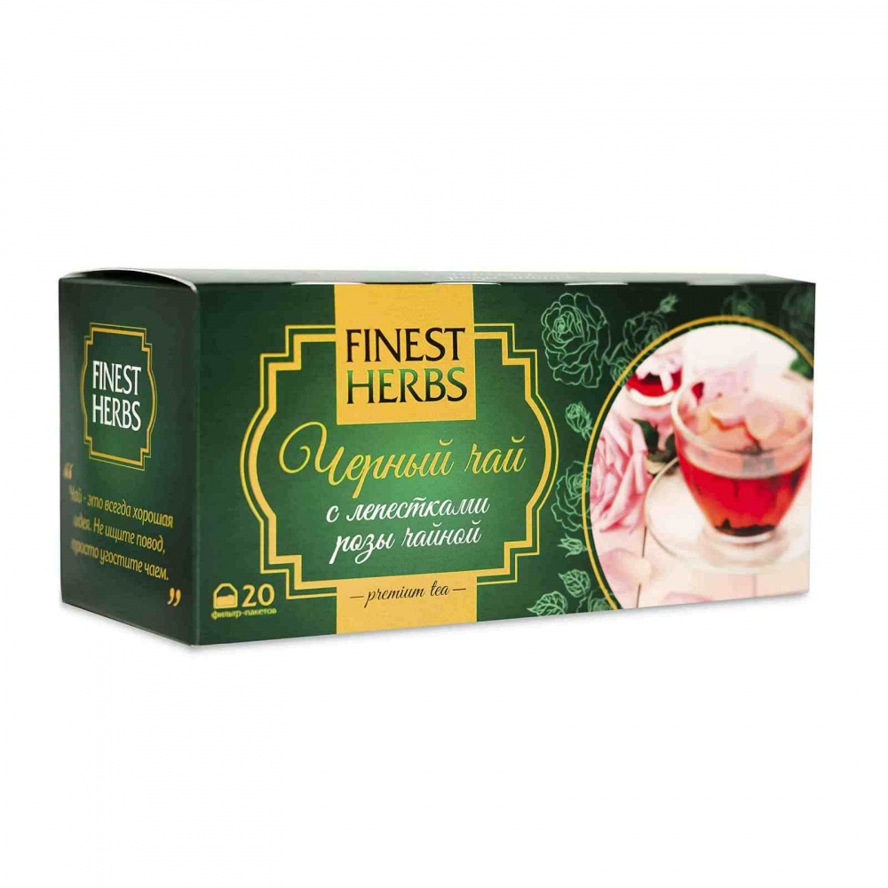 

Чай Finest Herbs Чёрный чай с лепестками розы чайной, чёрный, 30 гр