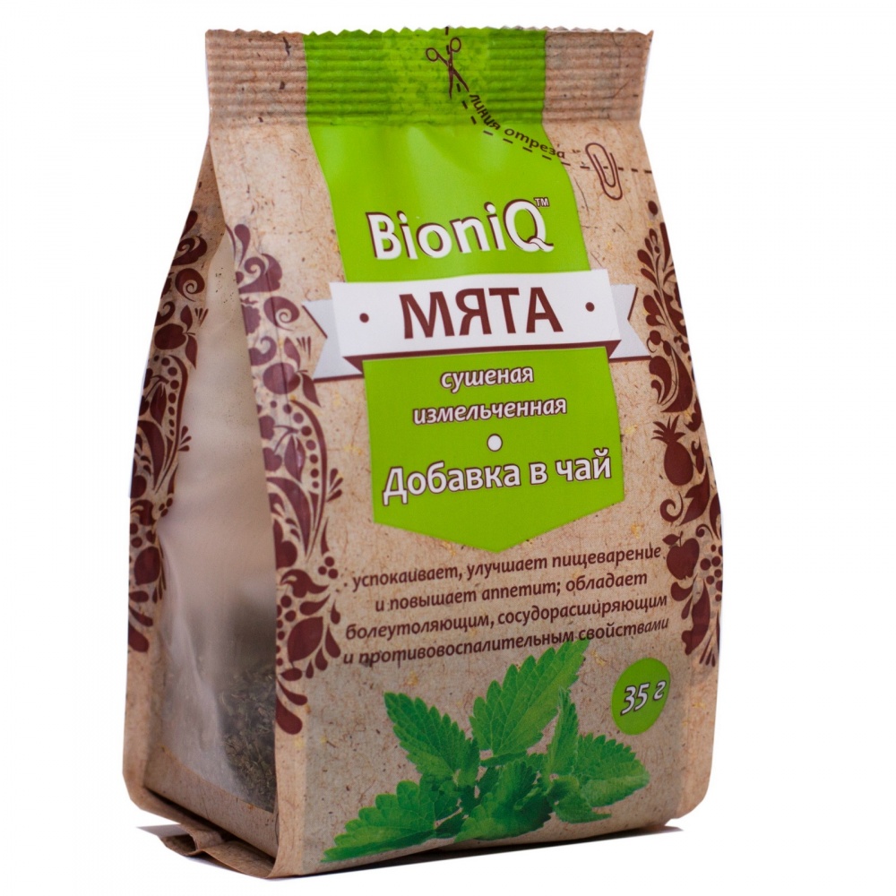 Добавка в чай BioniQ Мята, сушеная измельченная, 35 гр