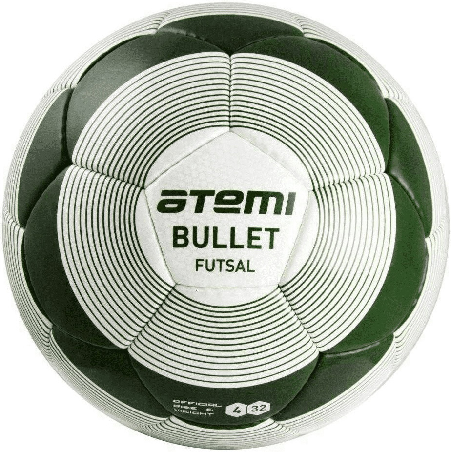 

Футбольный мяч Atemi Bullet Futsal №4 white/green, Белый;зеленый, Bullet Futsal