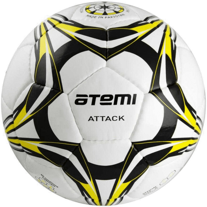 

Футбольный мяч Atemi Attack Pu №5 white/yellow/black, Attack Pu