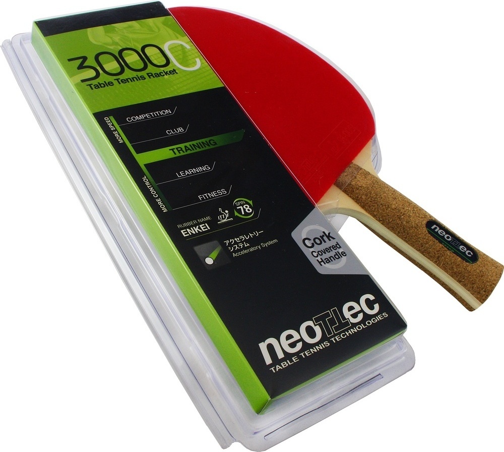 фото Ракетка для настольного тенниса neottec 1000c flare, коническая ручка, 1 звезда