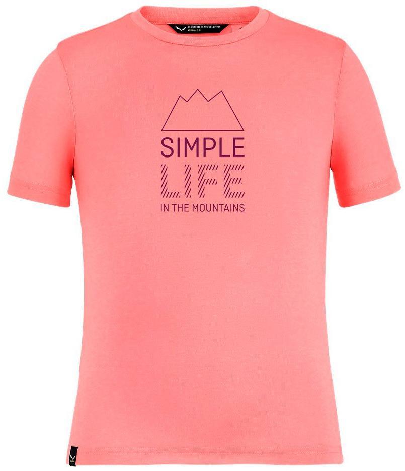 фото Футболка детская salewa 2020 simple life dri-rel k s/s shell pink melange (рост:152)