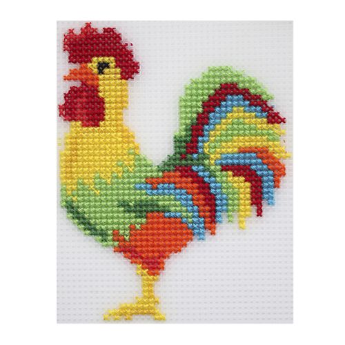 

Набор для вышивания на пластиковой канве Hobby & Pro Kids 'Петух', 10*13 см 498764