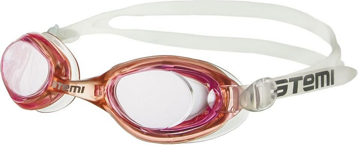 Очки для плавания ATEMI, детские (4-12 л.), розов/бел, AF, от UVA, UVB, силикон N7203