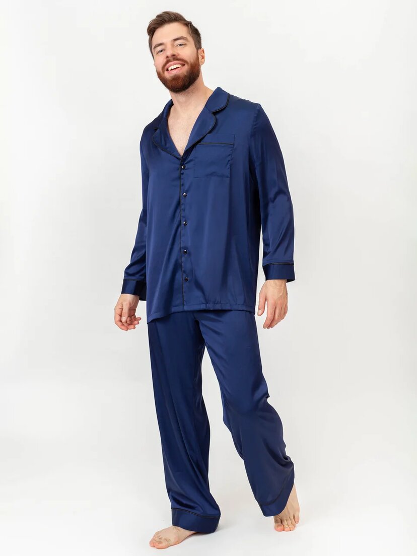 Домашний комплект мужской Nicole Home Пижама мужская синяя синий XL