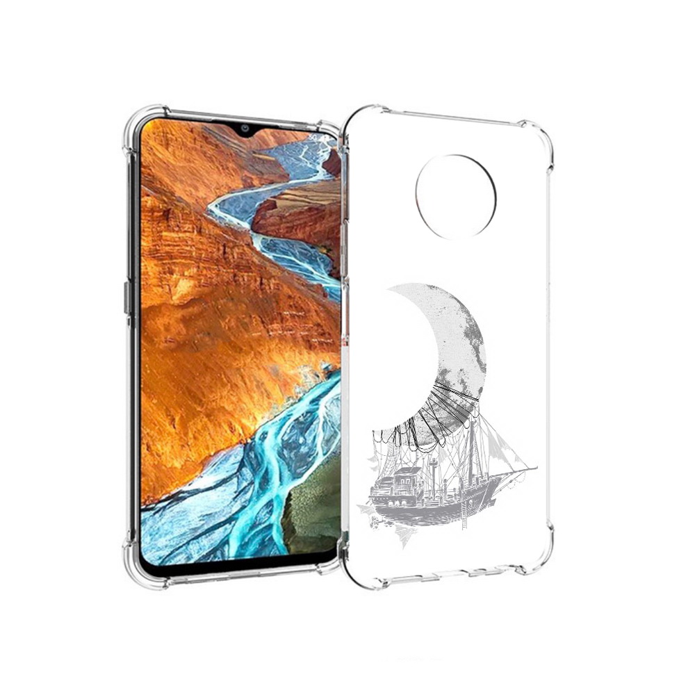 

Чехол MyPads Tocco для Nokia G300 черно белый корабль полумесяц (PT224563.108.684), Прозрачный, Tocco