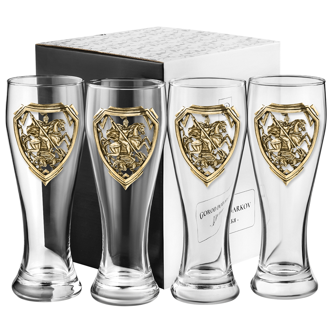 Набор 4 бокала для пива Город подарков Георгий Победоносец 13000788