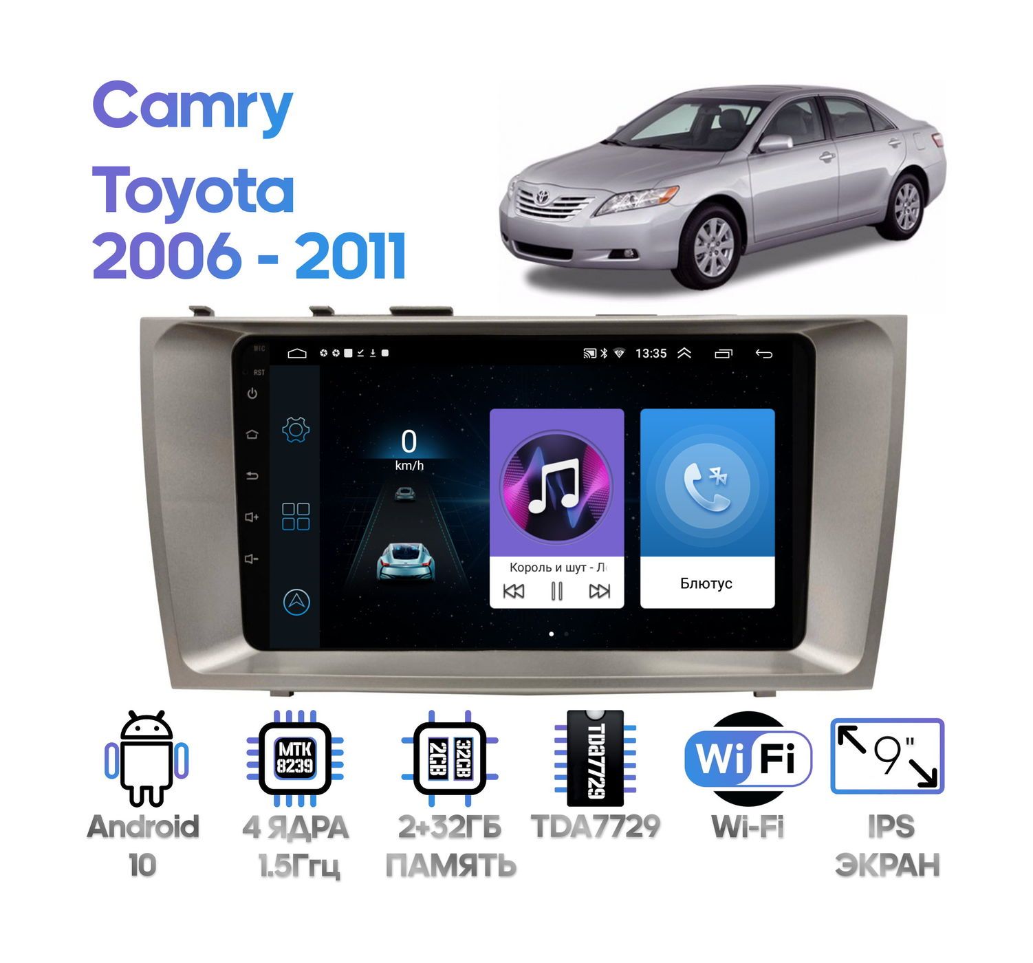 Магнитола Wide Media для Toyota Camry 2006 - 2011 / LC9037ON-2/32