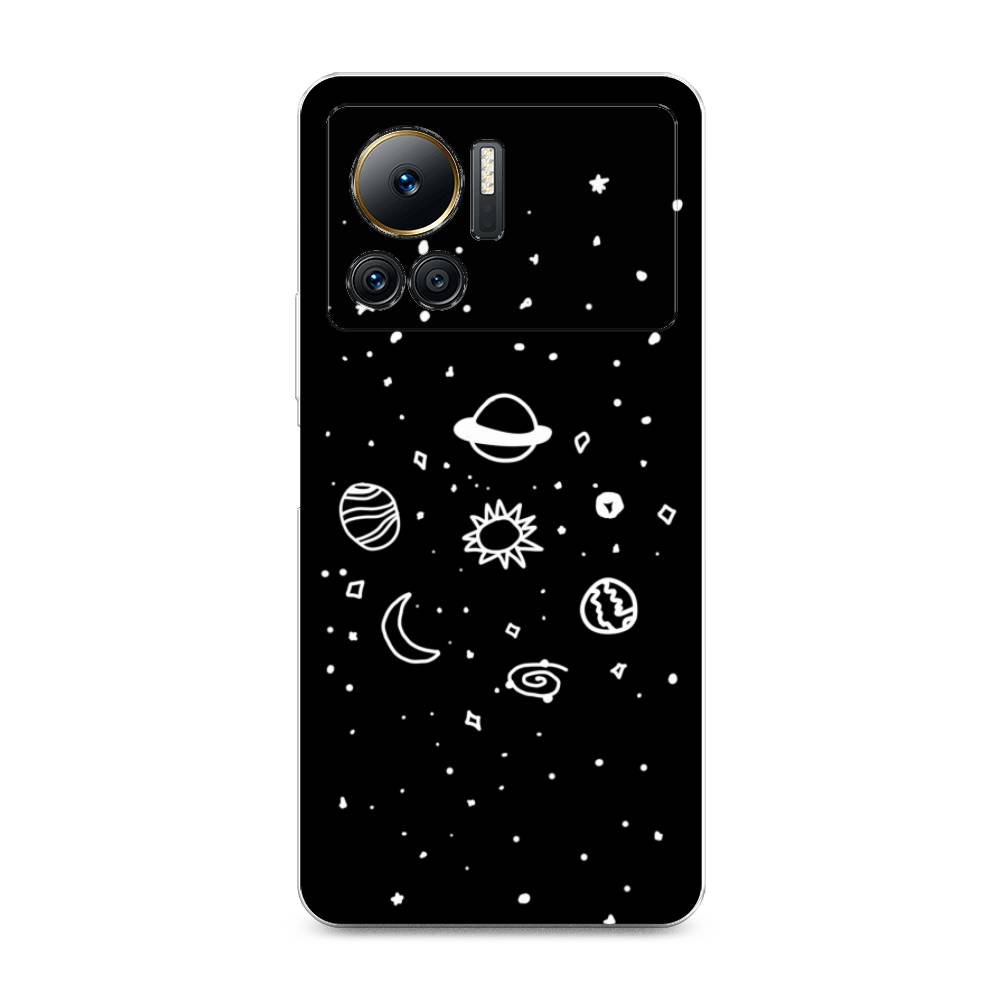 

Чехол на Infinix Note 12 VIP "Дудл солнечной системы", Бежевый;серый, 3101950-2