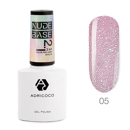 База Adricoco Nude 2 in 1 №05 Mirage камуфлирующая база adricoco bonbon potal 2 с ной поталью 8 мл