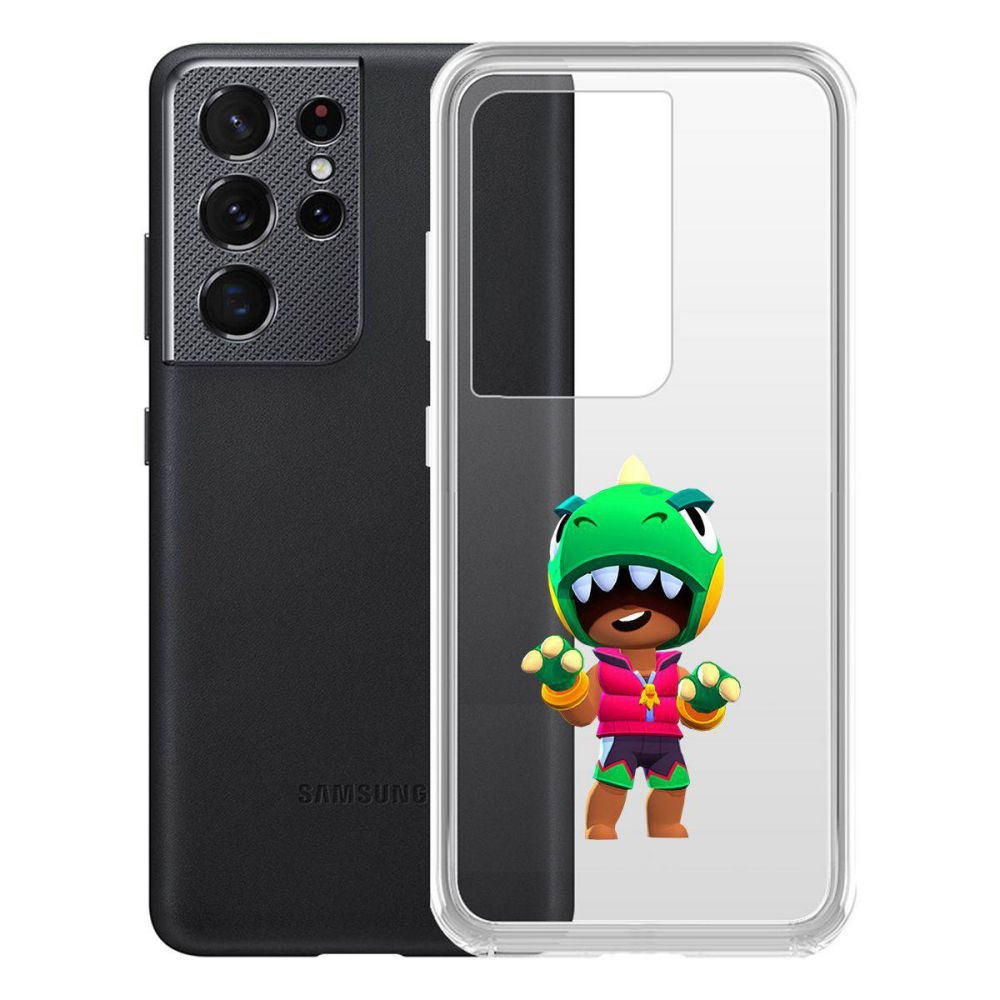 

Чехол-накладка Brawl Stars-Дино Леон для Samsung Galaxy S21 Ultra (G998)
