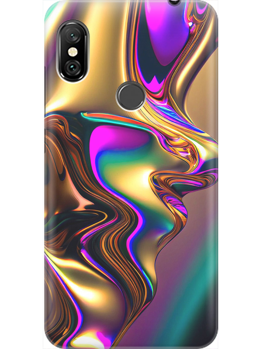 

Силиконовый чехол на Xiaomi Redmi Note 6 / Note 6 Pro с принтом "Золотистая абстракция", Прозрачный;золотистый;фиолетовый, 719630431