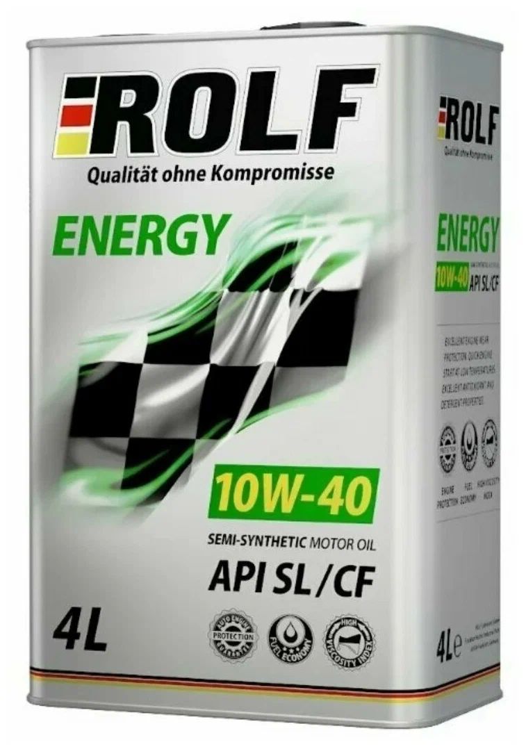 

Моторное масло Rolf синтетическое Energy 10W40 API SL/CF 4л, Масло ROLF Energy 10W-40 п/с API SL/CF 4л