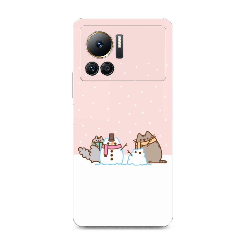 

Чехол на Infinix Note 12 VIP "Котики в снегу", Розовый;белый;серый, 3101950-5