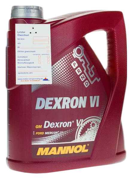 

Трансмиссионное масло MANNOL 1483 Dextron-VI, 1483 Масло Mannol транс. ATF Dextron-VI (4 л) GM Dexron VI, Ford Mercon LV, Toyota Type WS, Hyundai