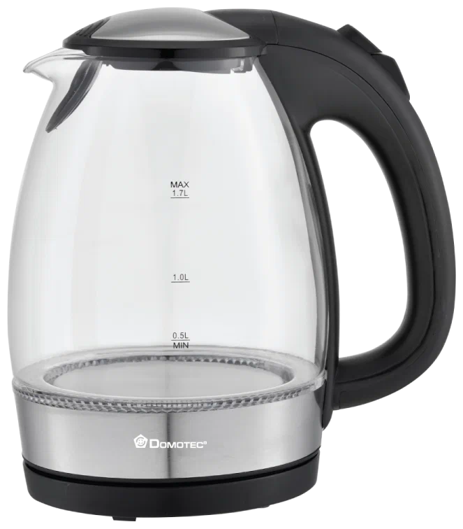 

Чайник электрический DOMOTEC MS-5867 1.7 л прозрачный, черный, MS-5867