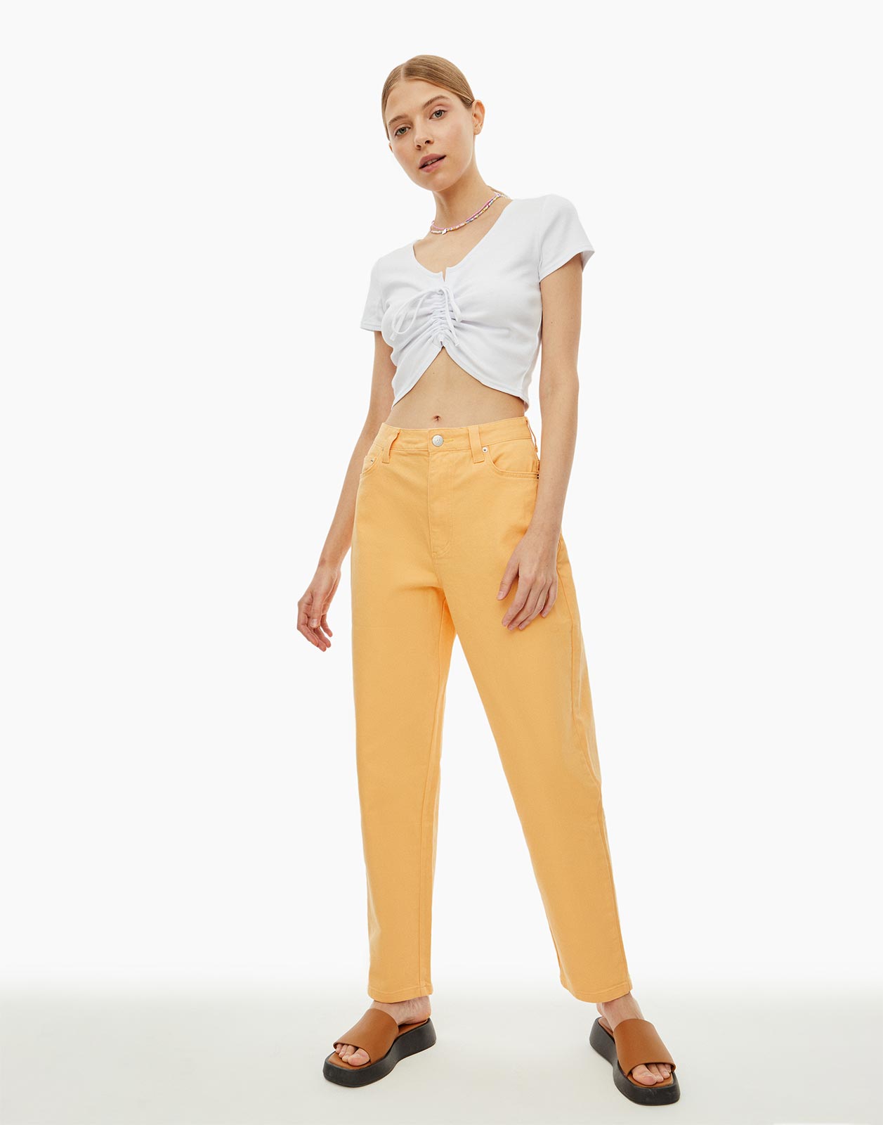 

Джинсы женские Gloria Jeans GJN024548 оранжевые 44/164, Оранжевый, GJN024548