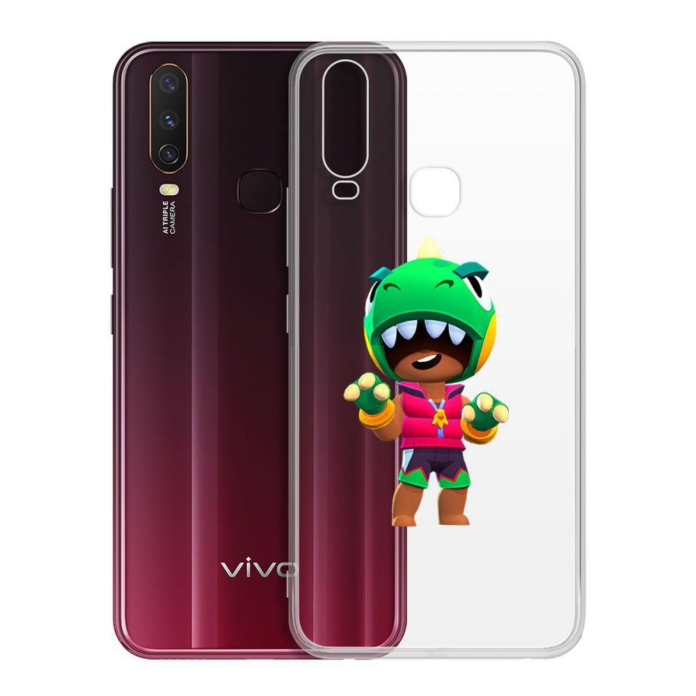 

Чехол-накладка Brawl Stars-Дино Леон для Vivo Y11/Y12/Y17, Прозрачный