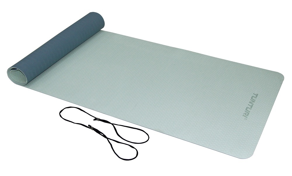 Коврик для йоги и фитнеса Tunturi TPE голубой 183 см, 4 мм