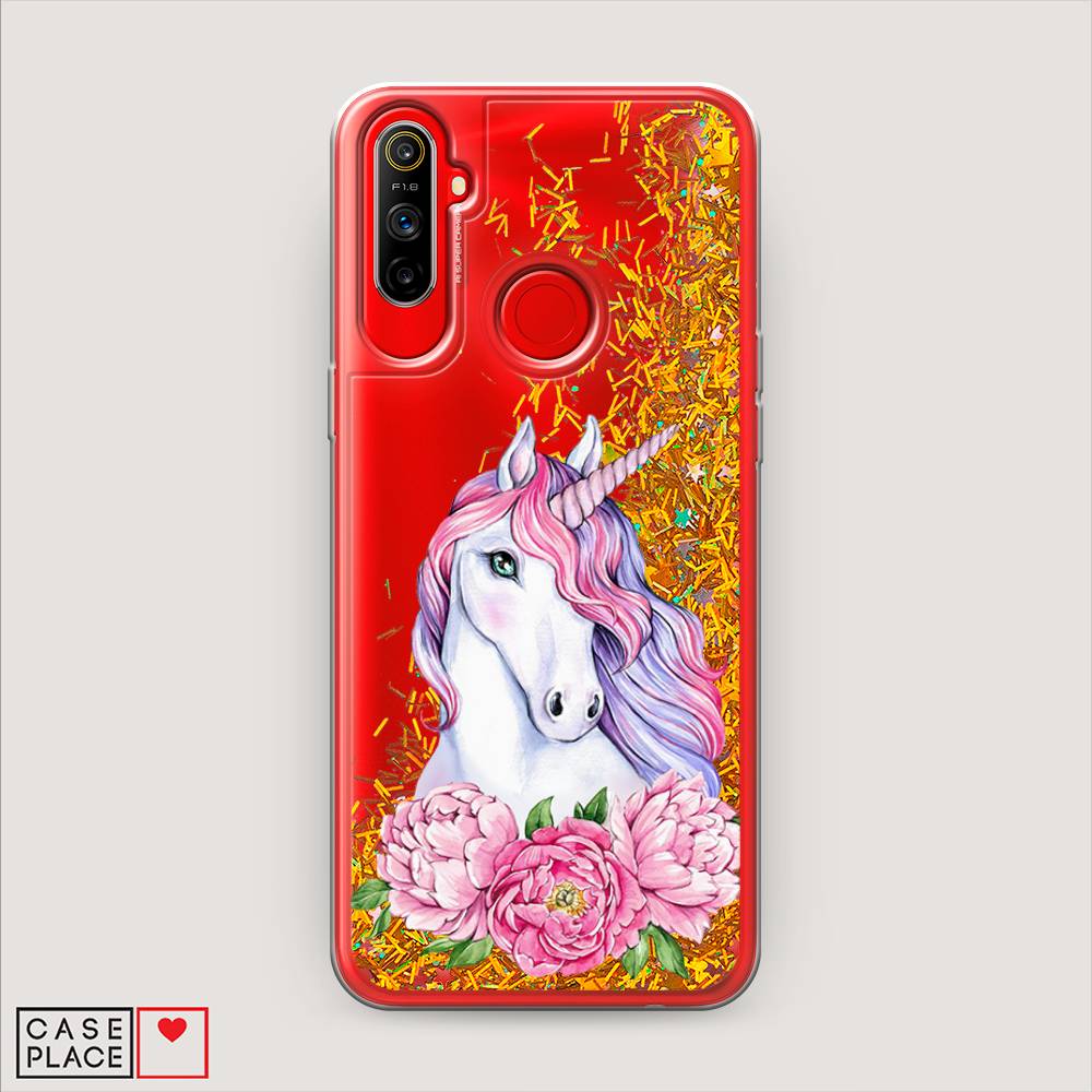 

Чехол Awog на Realme C3 "Единорог с пионами", Разноцветный, 253090-1