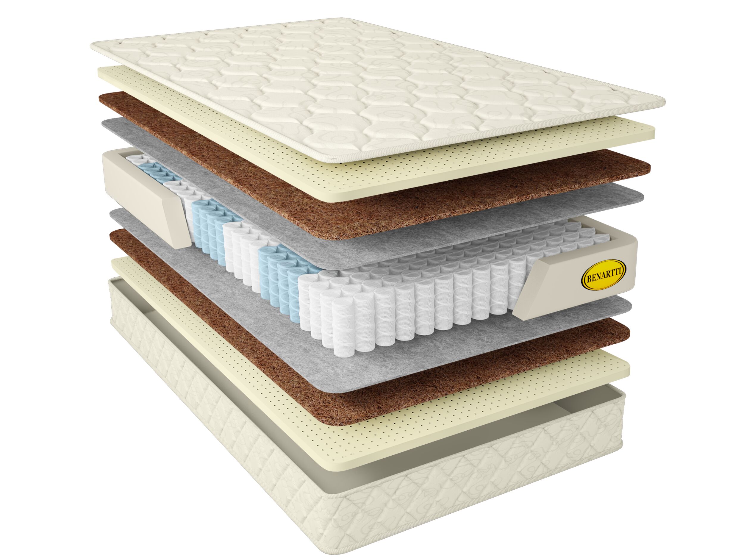 

Матрас Benartti Premium Prime Optima S1000 140х170, Бежевый;белый;серый;серебристый, Prime Optima S1000