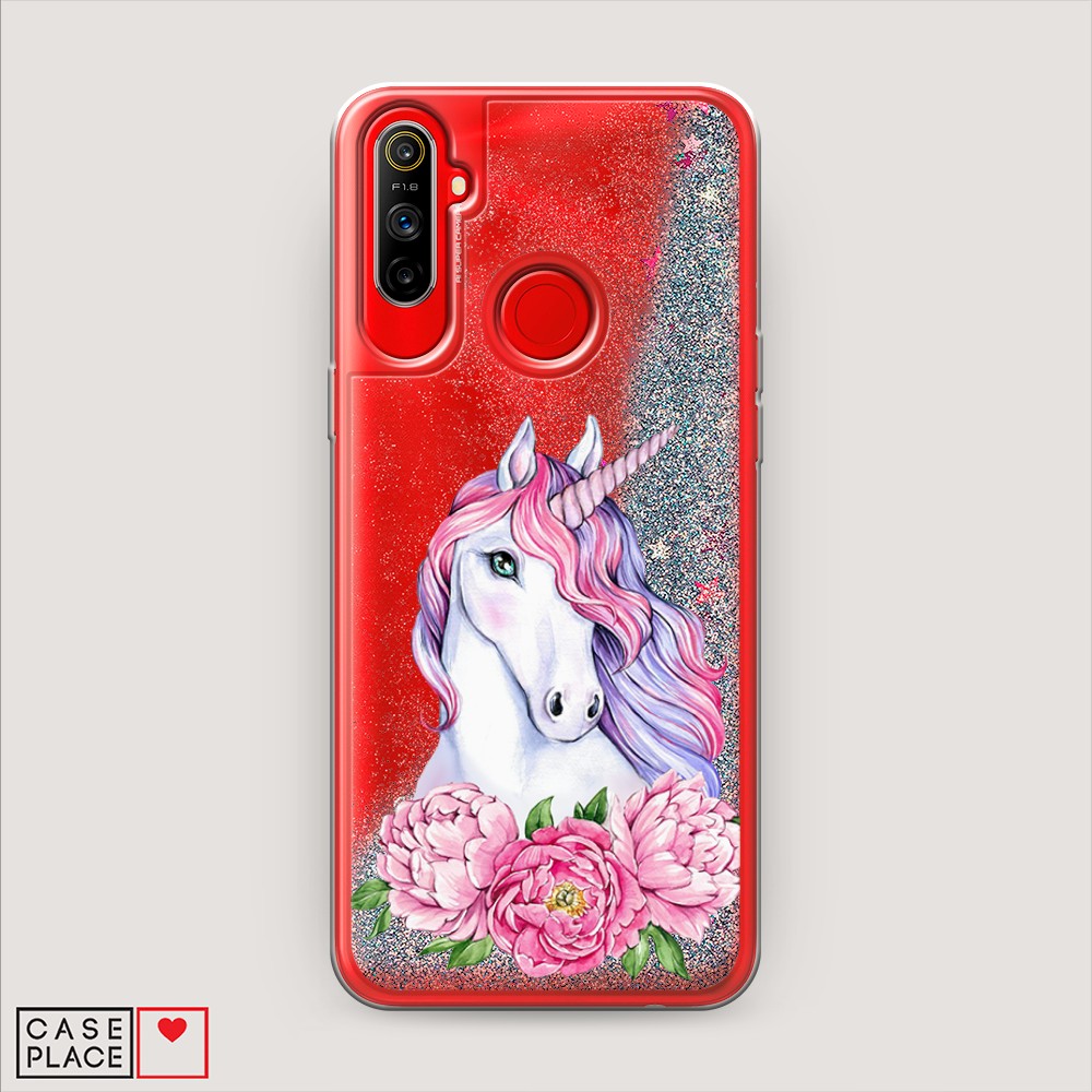 

Чехол Awog на Realme C3 "Единорог с пионами", Разноцветный, 253091-1
