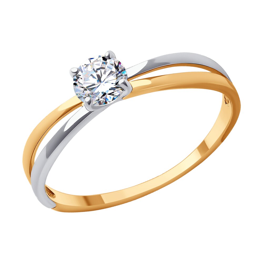

Кольцо из красного золота с фианитом р.  Diamant 51-110-01726-1, 51-110-01726-1