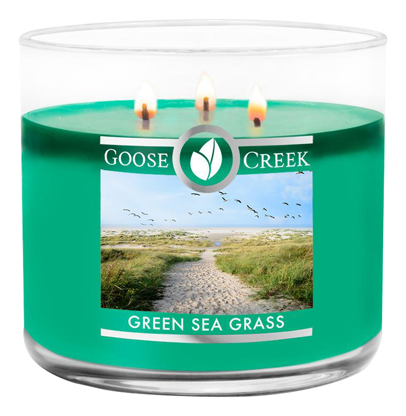 фото Ароматическая свеча goose creek green sea grass (зеленая морская трава) 411г