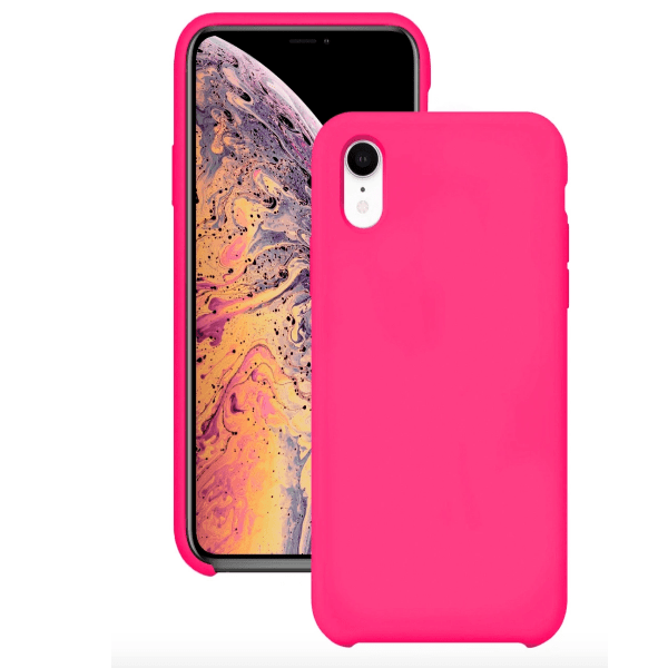 фото Чехол для iphone xr silicon case ярко-розовый nobrand