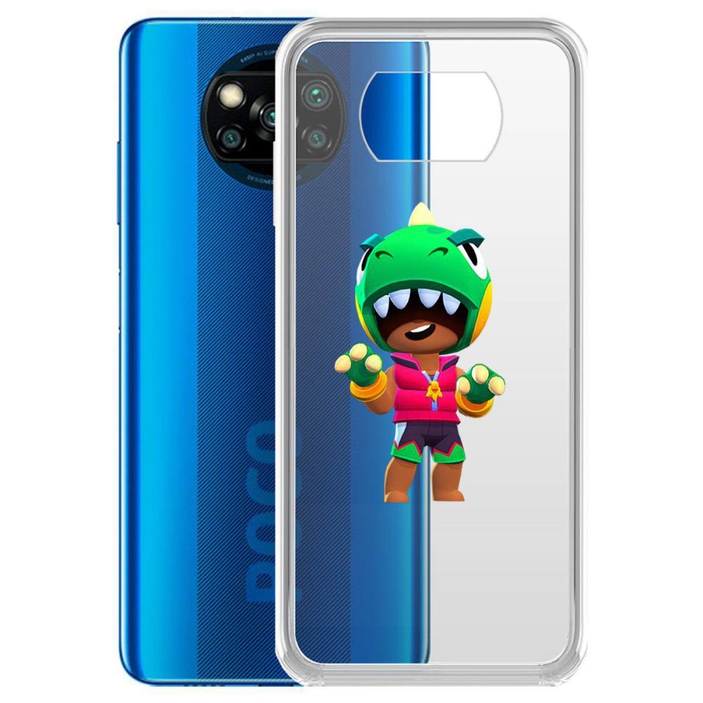 

Чехол-накладка Brawl Stars-Дино Леон для Poco X3 NFC, Прозрачный