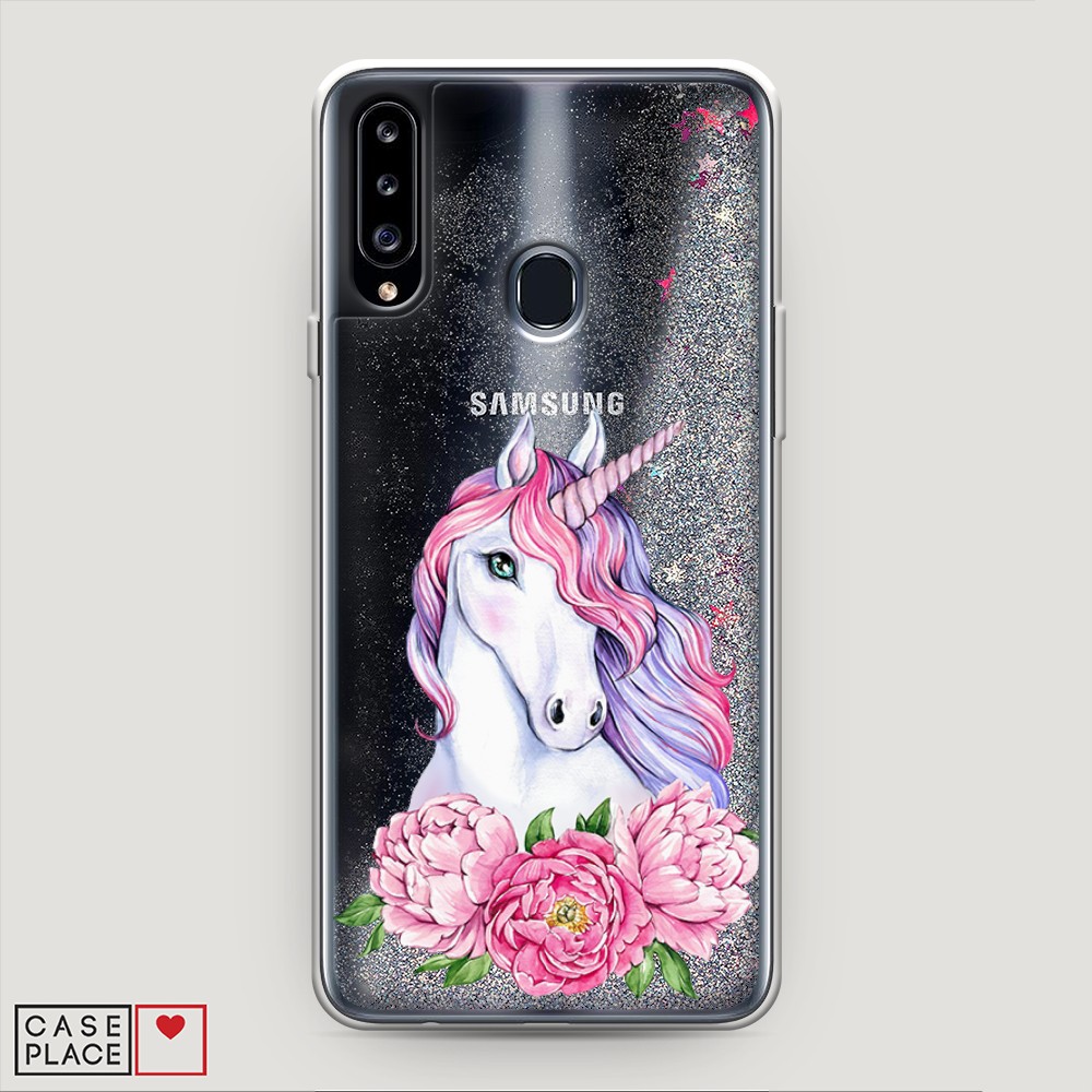 

Чехол Awog на Samsung Galaxy A20s / Самсунг A20s "Единорог с пионами", 2100891-1