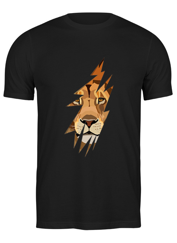 

Футболка мужская Printio Лев ( lion) черная XL, Черный, Лев ( lion)