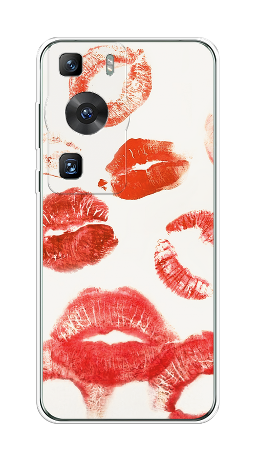 

Чехол на Huawei P60/P60 Pro "Следы помады", Красный;бордовый;белый, 6121150-1