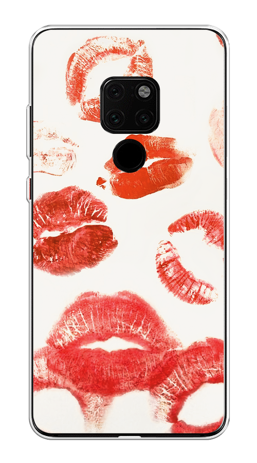 

Чехол на Huawei Mate 20 "Следы помады", Красный;бордовый;белый, 66850-1