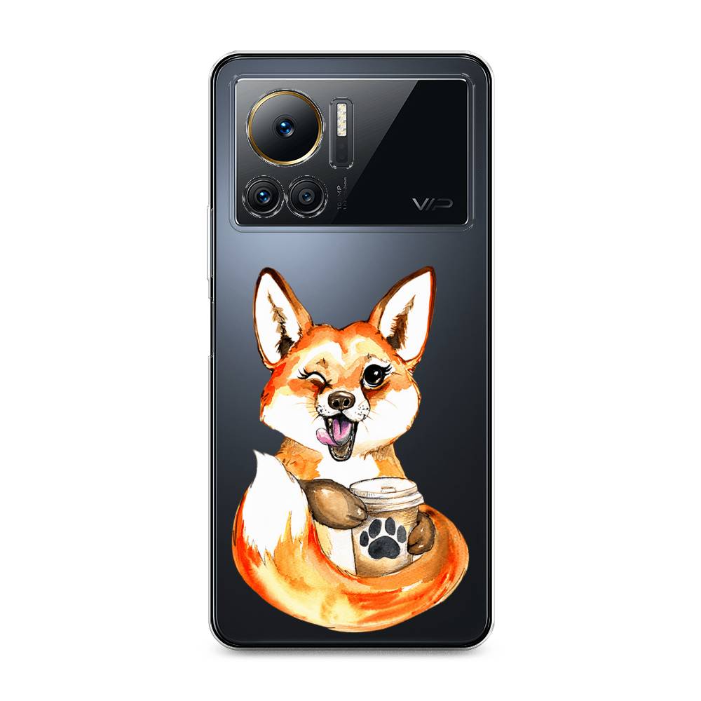 

Чехол на Infinix Note 12 VIP "Подмигивающая лиса с кофе", Оранжевый;белый;коричневый, 3101950-4